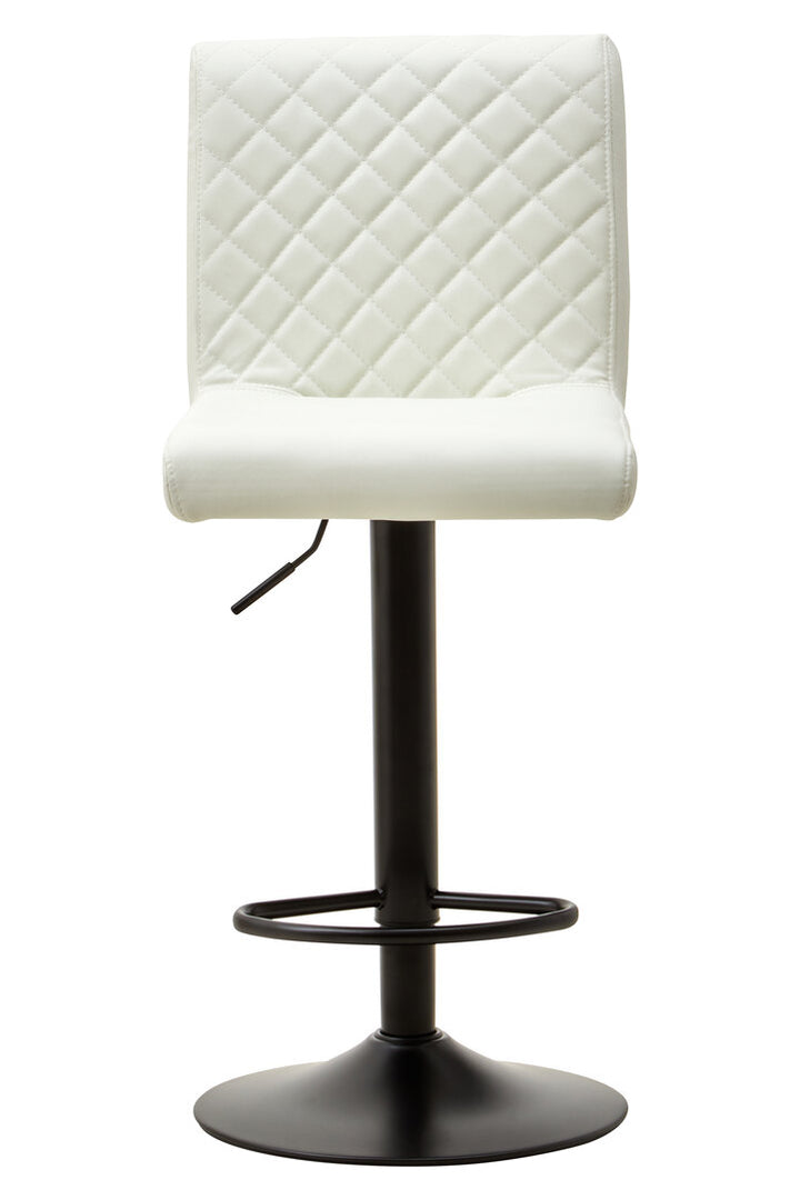 Lido High Back Bar Chair – White Leather Effect