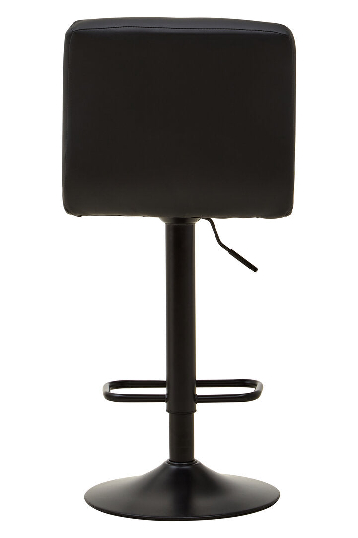 Lido Quilted Bar Stool – Black Leather Effect