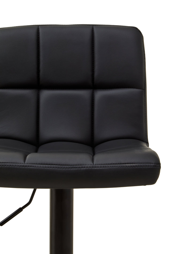 Baina Black Quilted Leather Bar Stool