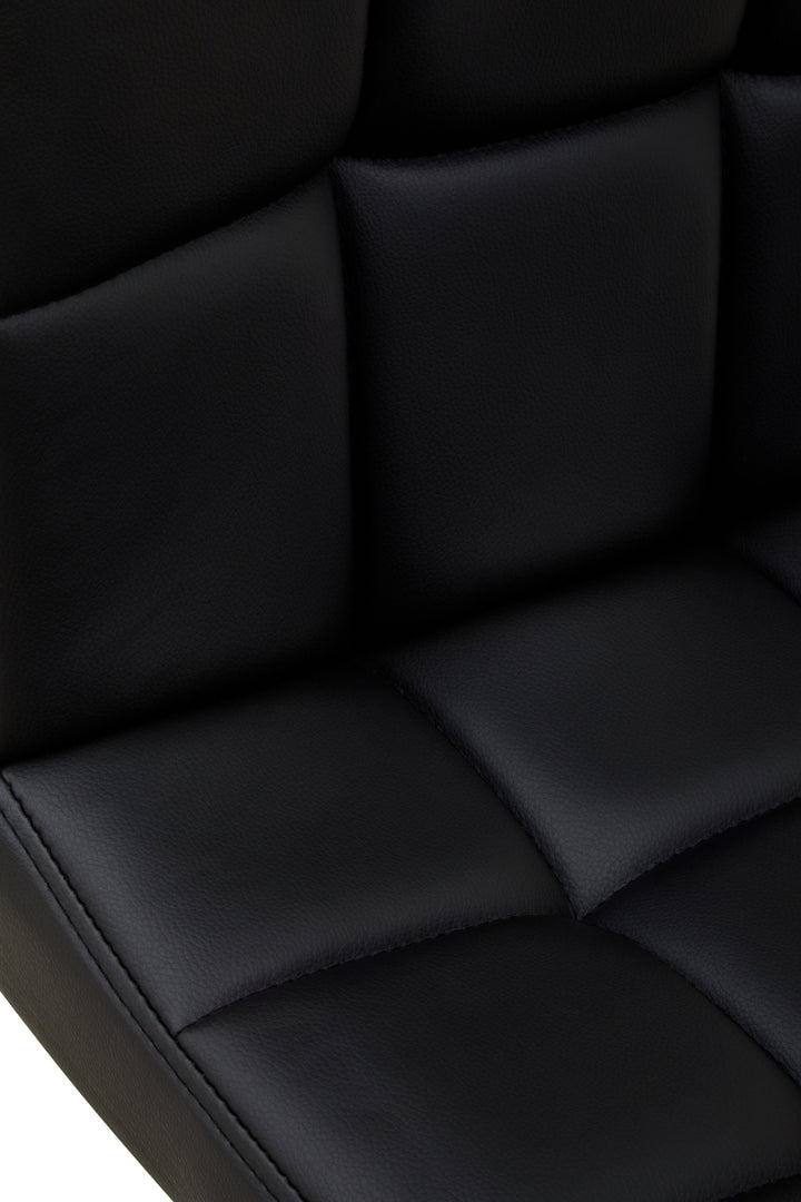 Baina Black Quilted Leather Bar Stool
