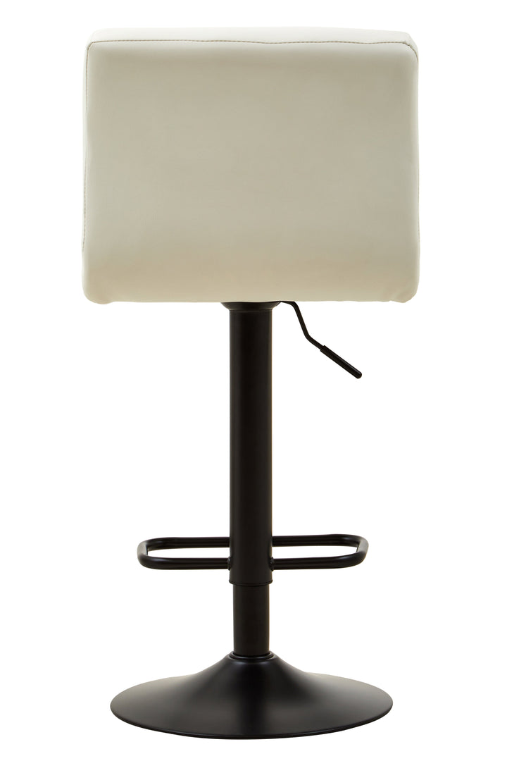 Baina White Quilted Leather Bar Stool