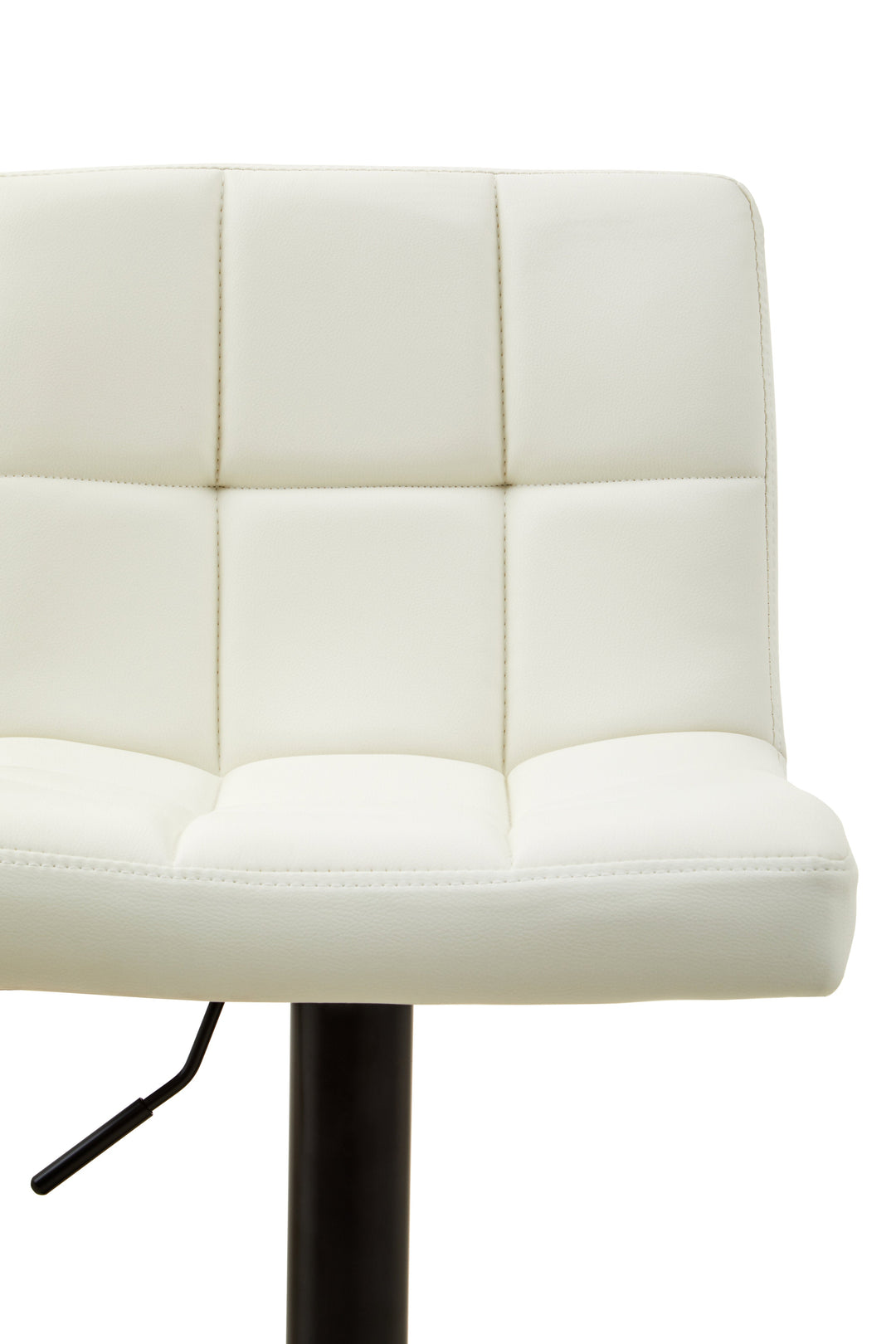 Baina White Quilted Leather Bar Stool