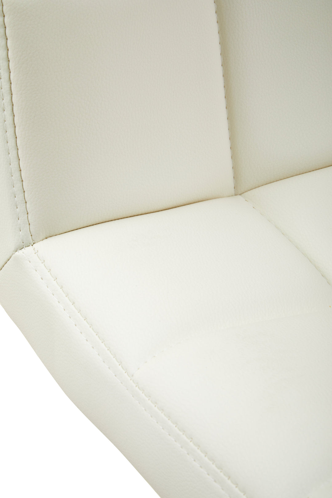 Baina White Quilted Leather Bar Stool