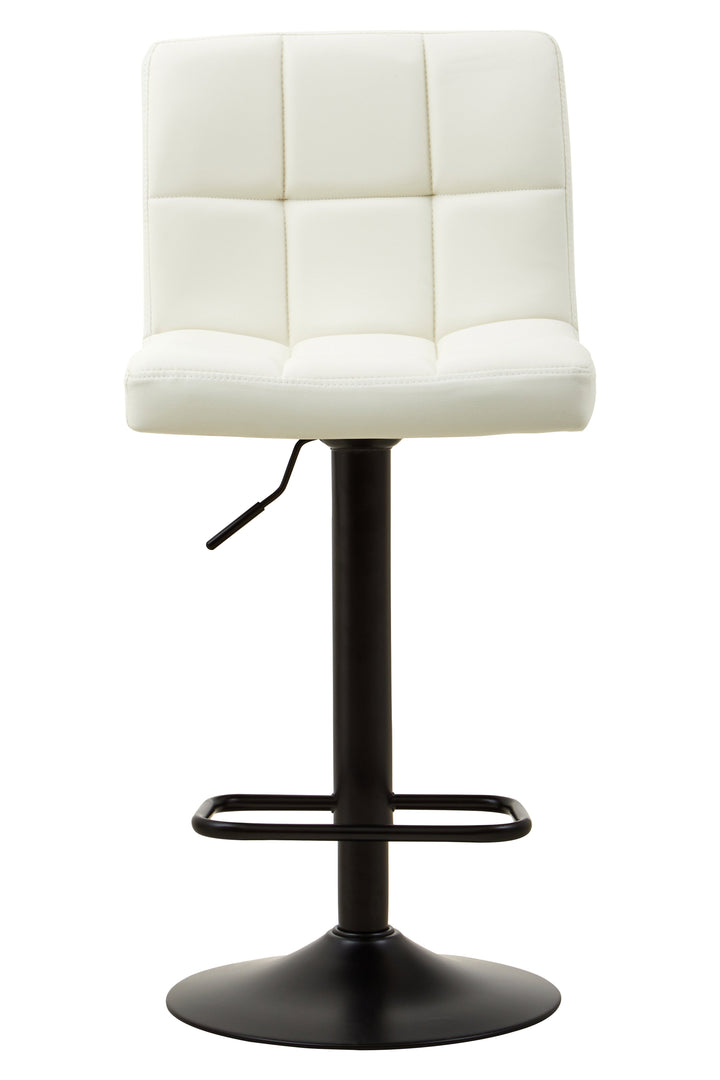 Baina White Quilted Leather Bar Stool