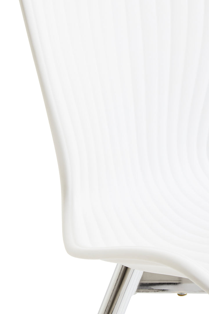 Laila White & Chrome Dining Chair