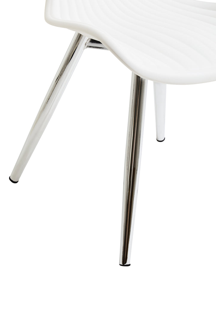 Laila White & Chrome Dining Chair
