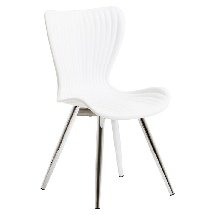 Laila White & Chrome Dining Chair