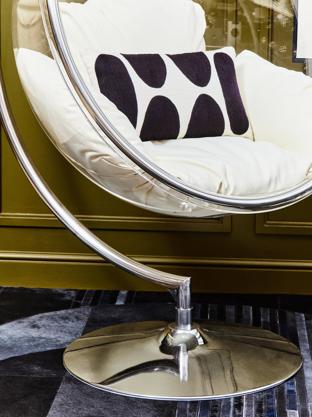 Goa Hanging Chair with Cream Cushions