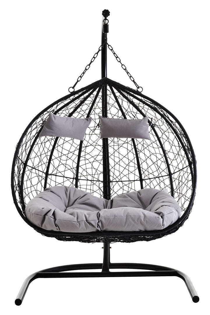 Reed Double Hanging Chair – Black