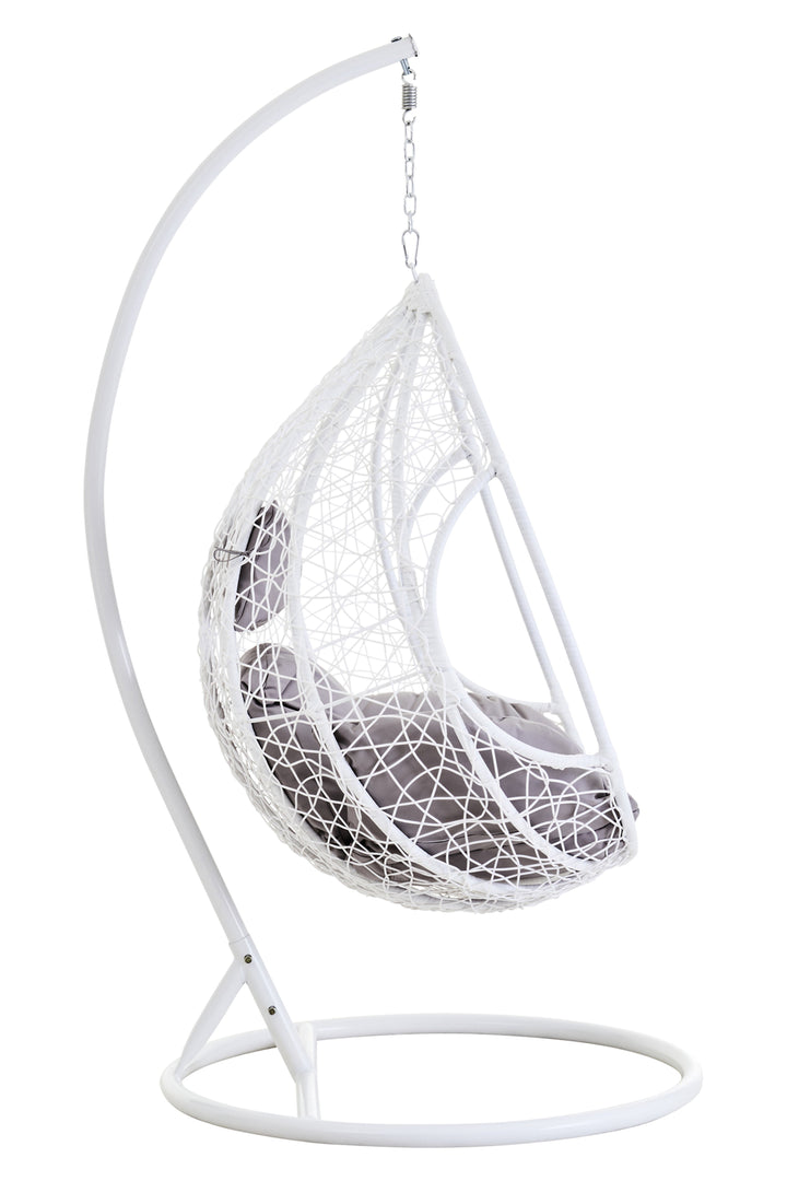 Goa White Hanging Chair with Cut-Out Sides