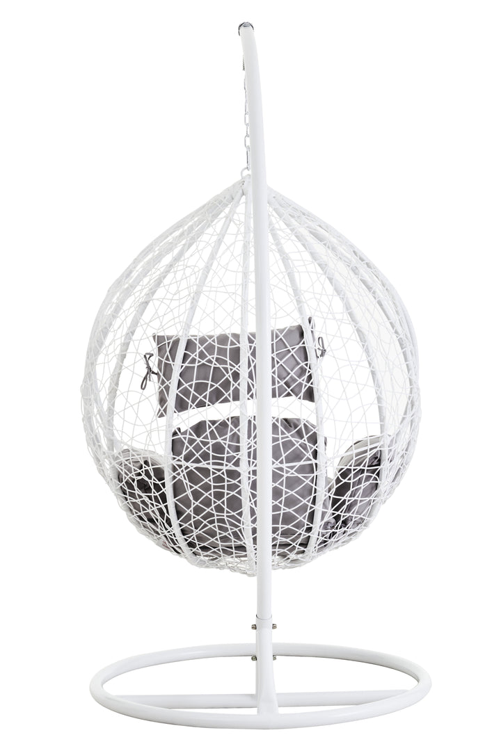 Goa White Hanging Chair with Cut-Out Sides