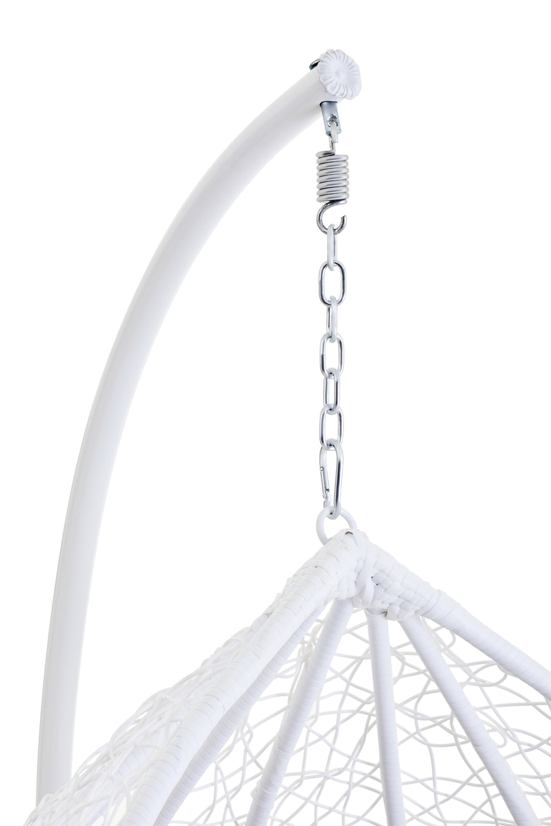 Goa White Hanging Chair with Cut-Out Sides