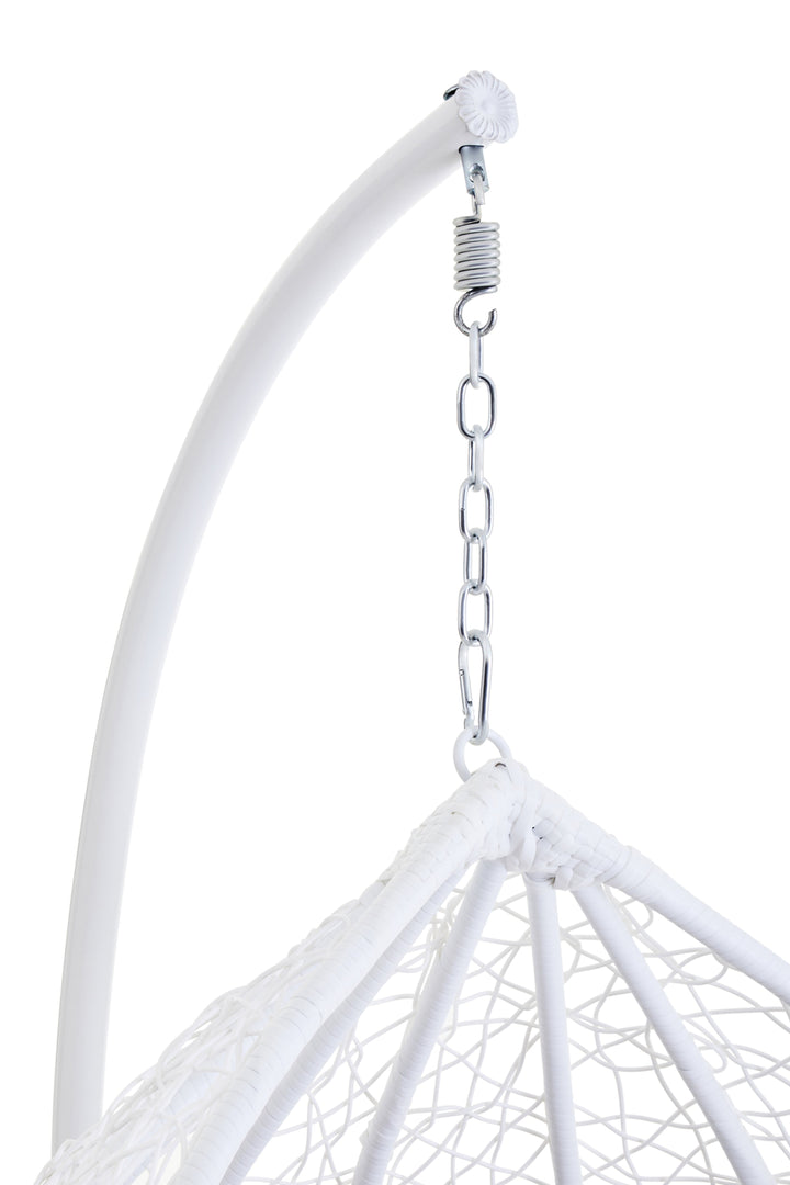 Goa White Hanging Chair with Cut-Out Sides