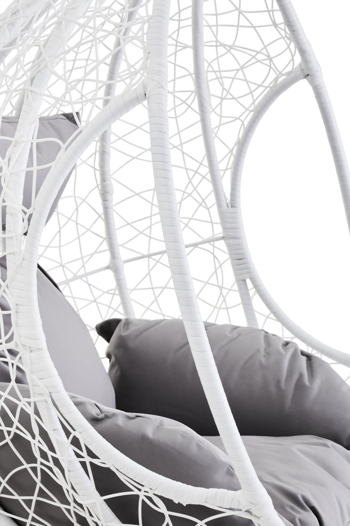 Goa White Hanging Chair with Cut-Out Sides