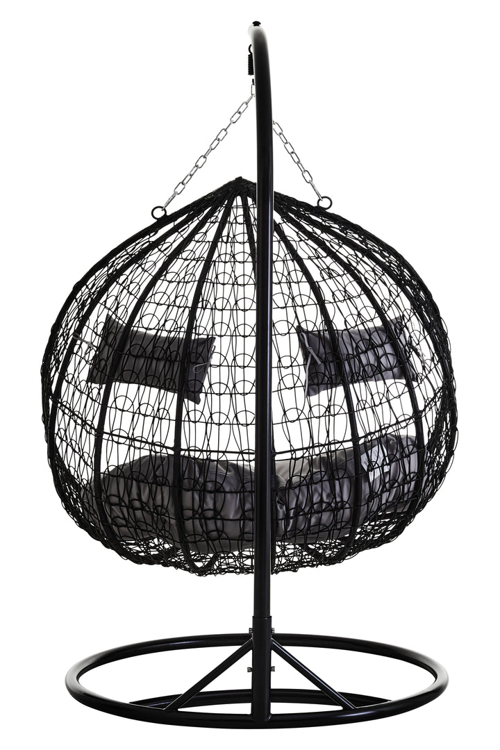 Goa Double Hanging Chair with Round Black Base