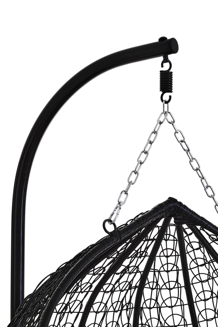 Goa Double Hanging Chair with Round Black Base
