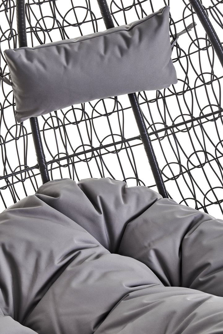 Goa Double Hanging Chair with Round Black Base