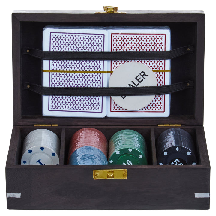 Churchill Black Sheesham Wood Poker Box Set