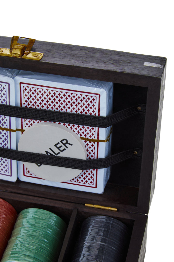 Churchill Black Sheesham Wood Poker Box Set