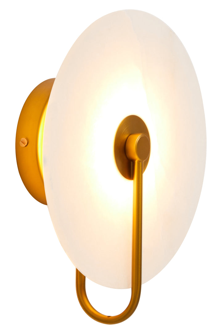 Waldorf Wall Light with White Marble and Gold Accents