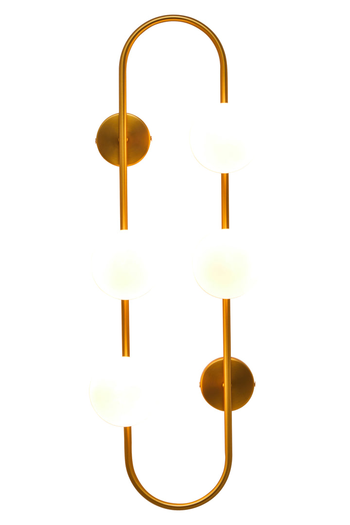 Abira Four-Light Wall Lamp with White Glass Shades