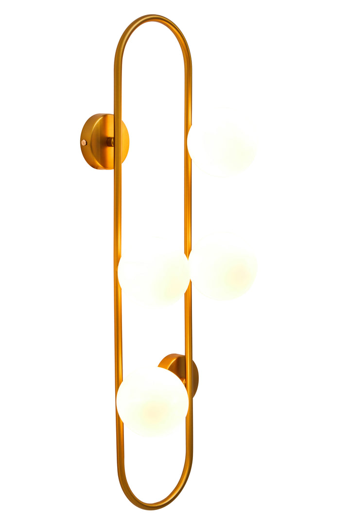 Abira Four-Light Wall Lamp with White Glass Shades