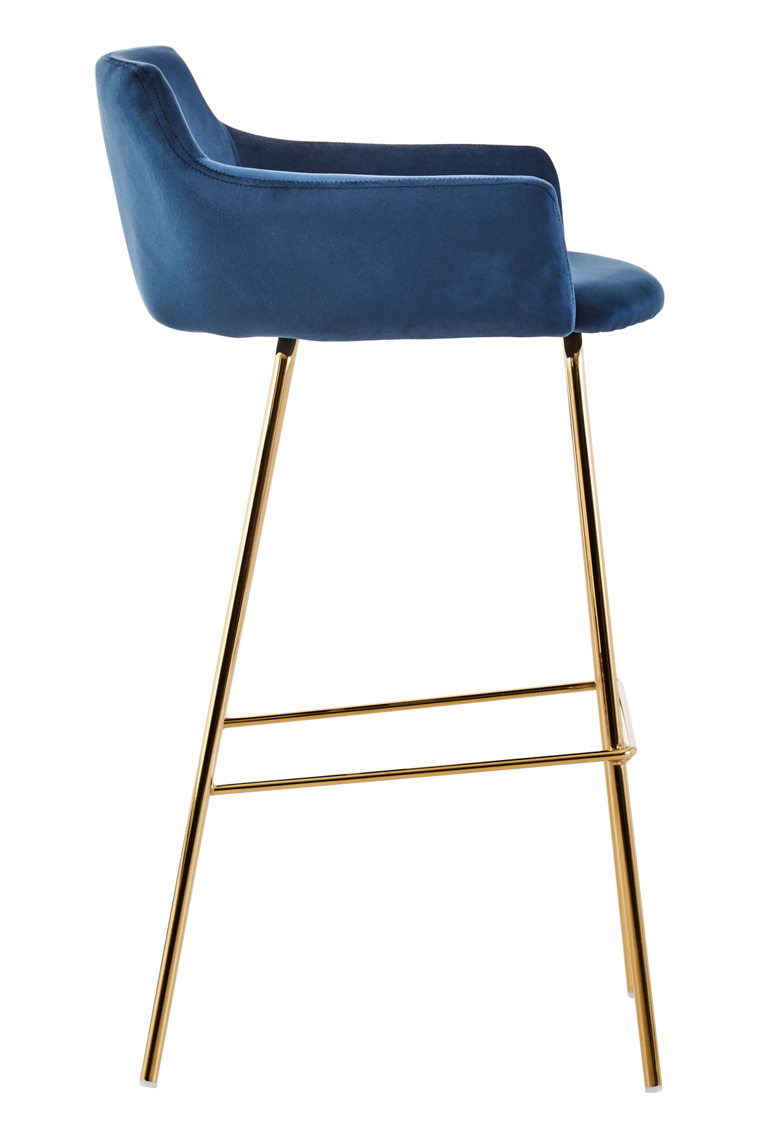 Tamzin Blue Velvet Low-Back Bar Chair
