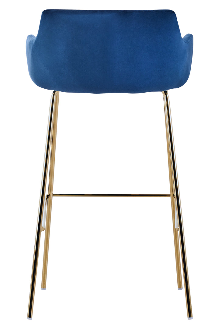 Tamzin Blue Velvet Low-Back Bar Chair
