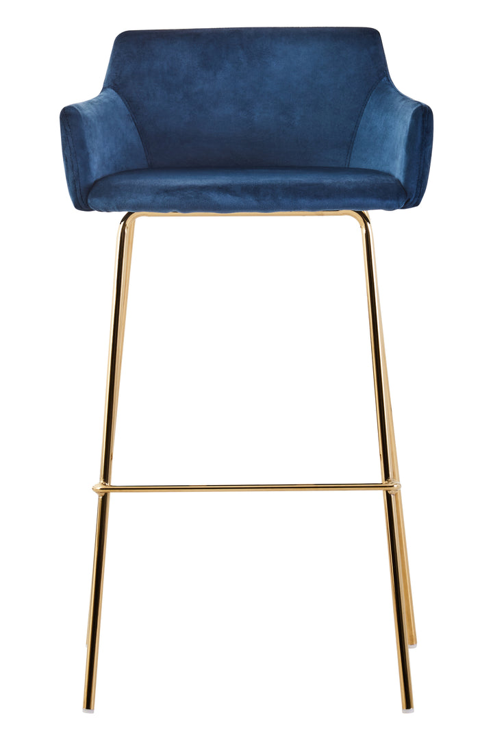 Tamzin Blue Velvet Low-Back Bar Chair