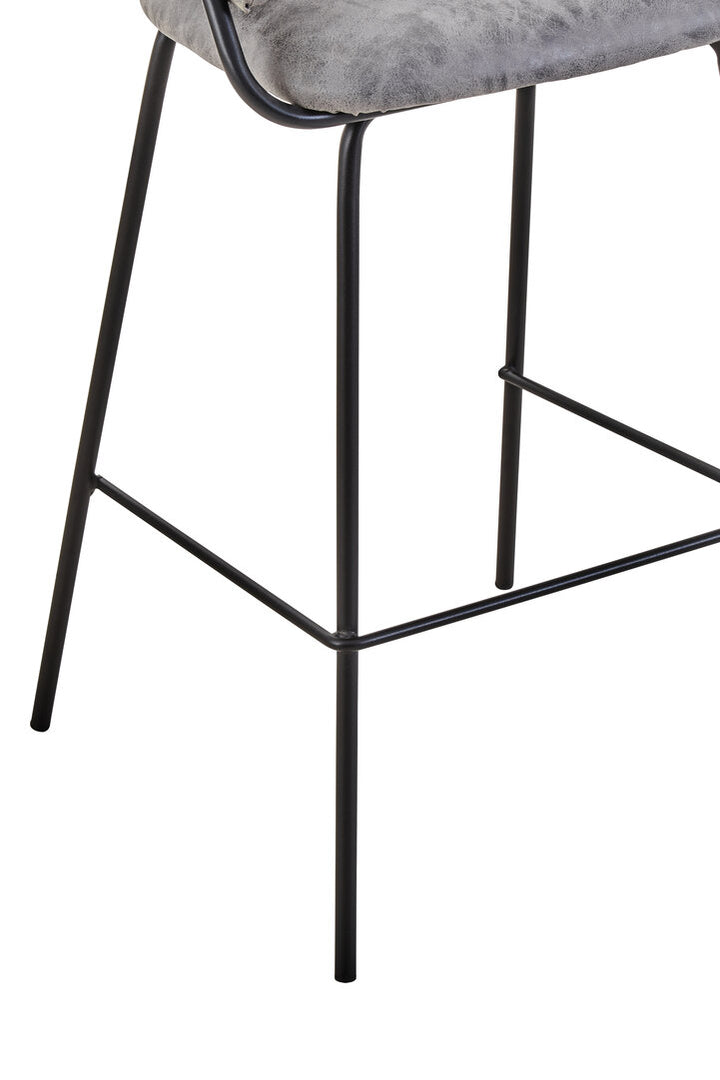 Linea Blue Velvet Low-Back Bar Chair