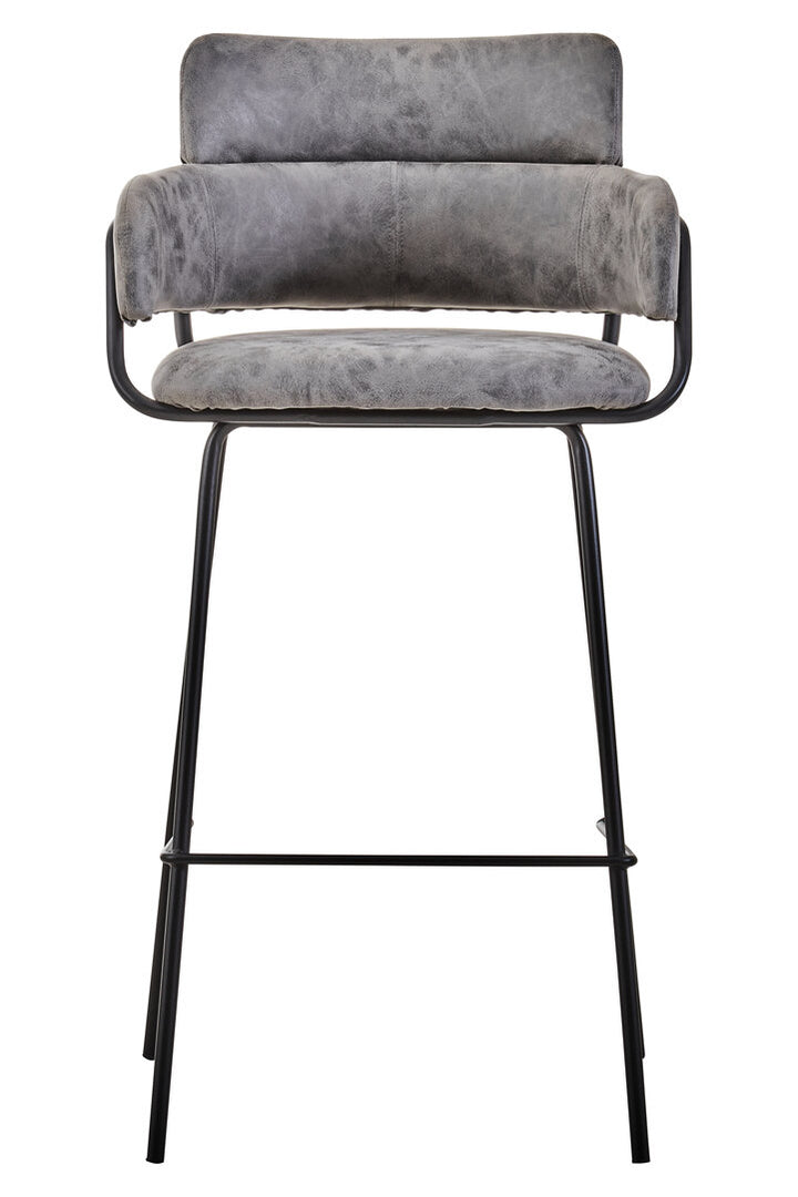 Linea Blue Velvet Low-Back Bar Chair