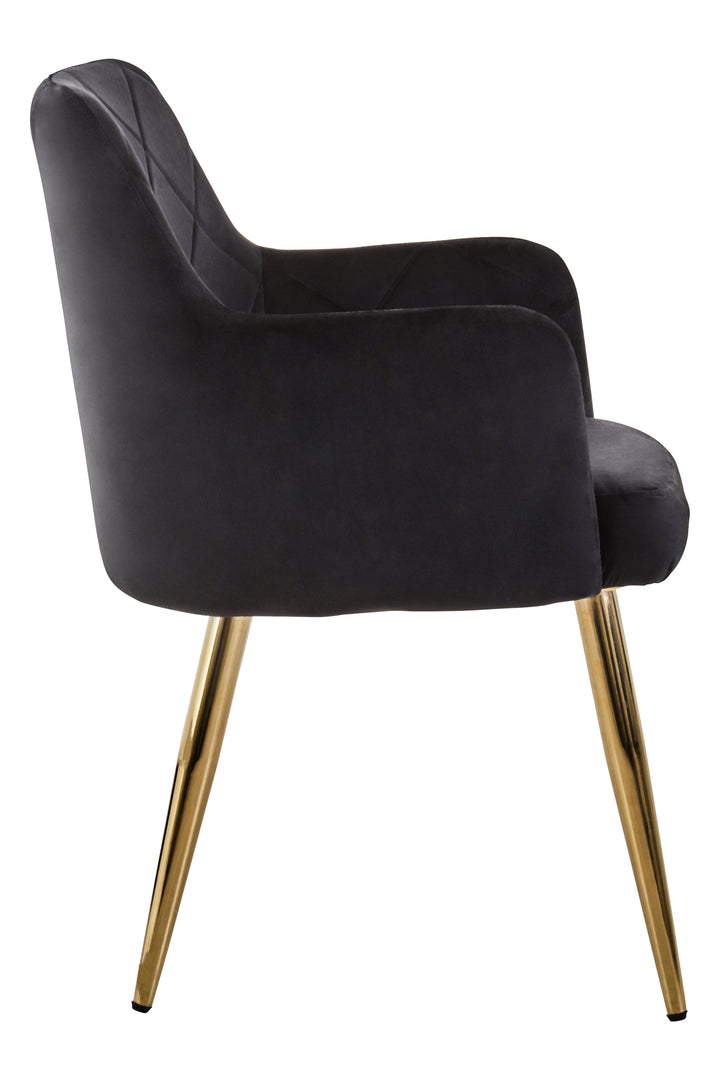 Tamzin Black Velvet Dining Chair