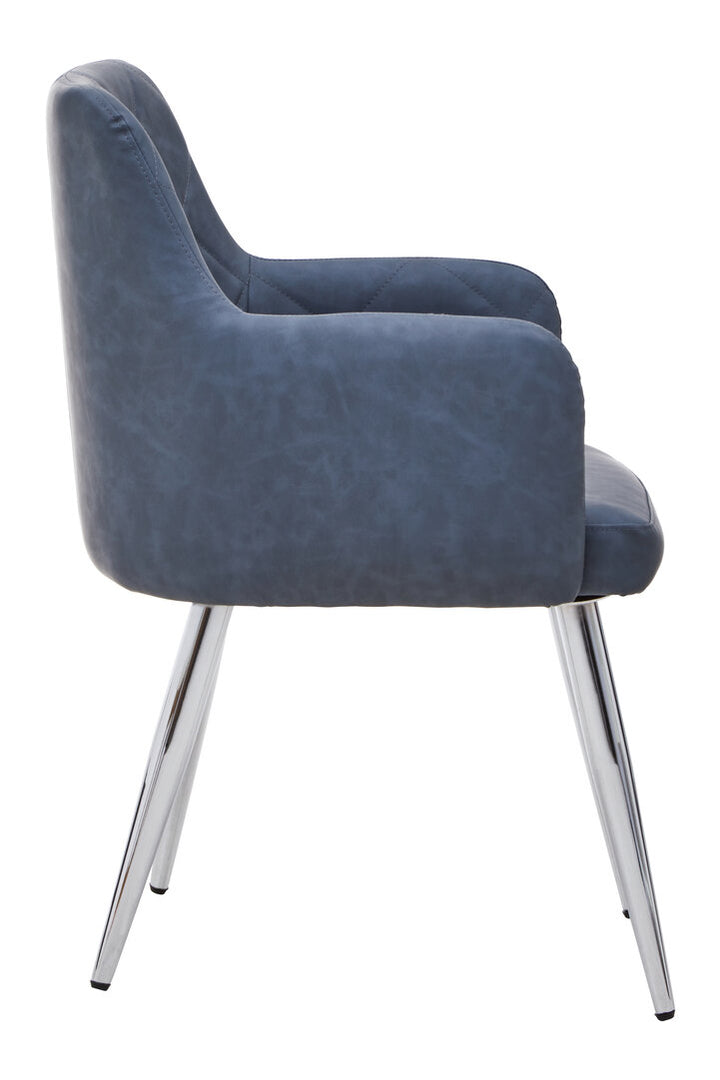 Linea Dark Grey & Chrome Dining Chair