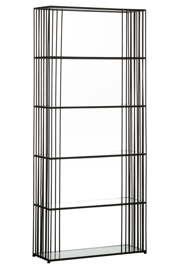 Trento Black 5-Tier Bookshelf