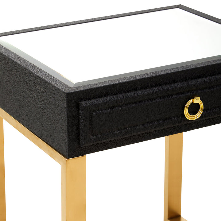 Ashford Faux Shagreen 1 Drawer Side Table