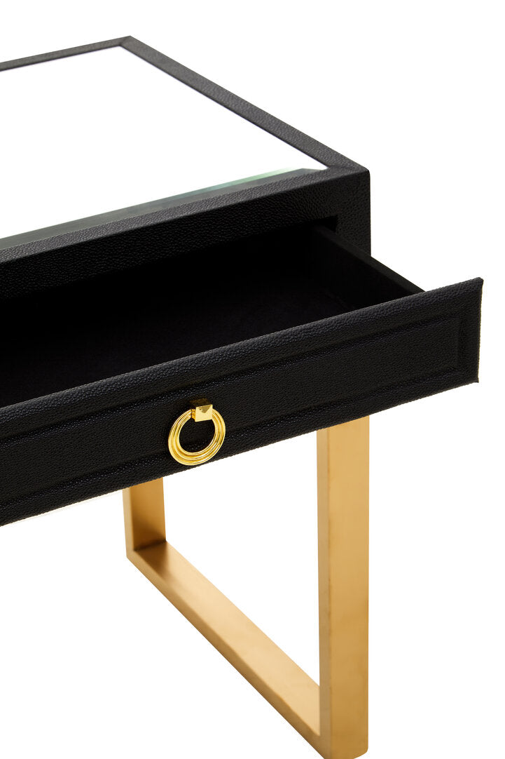 Ashford Faux Shagreen 1 Drawer Side Table
