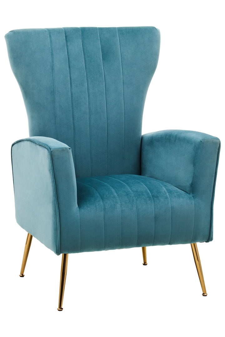Zamora Green Velvet Accent Chair with Gold Legs