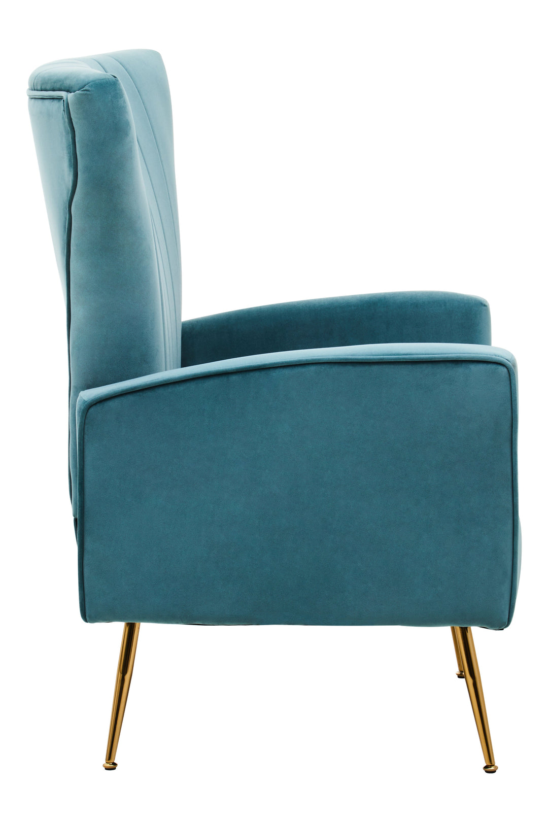 Zamora Green Velvet Accent Chair with Gold Legs
