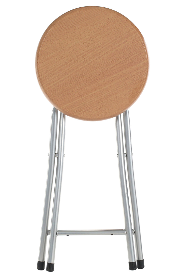 Foldaway Stool with Wood Veneer Seat