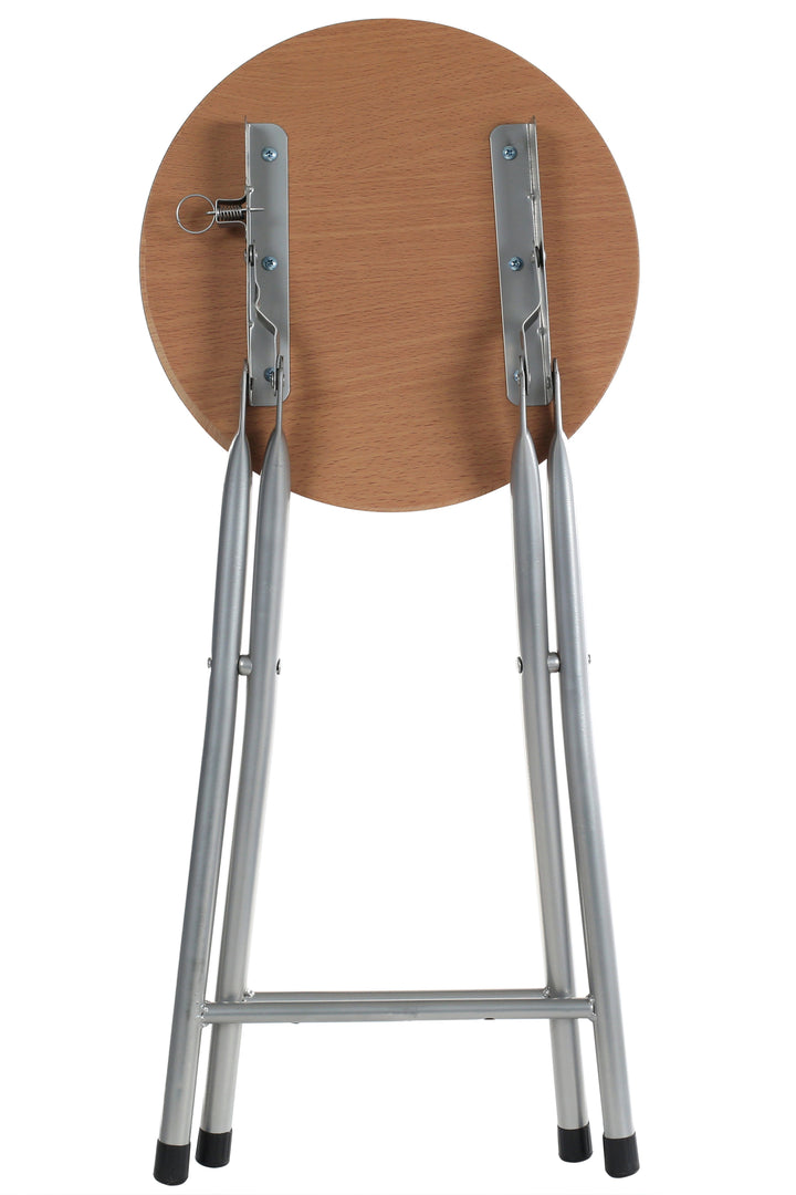 Foldaway Stool with Wood Veneer Seat
