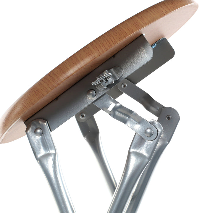 Foldaway Stool with Wood Veneer Seat