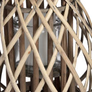 Small Wicker Bulbous Lantern for Home & Garden