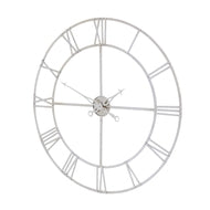 Large Silver Foil Skeleton Style Wall Clock