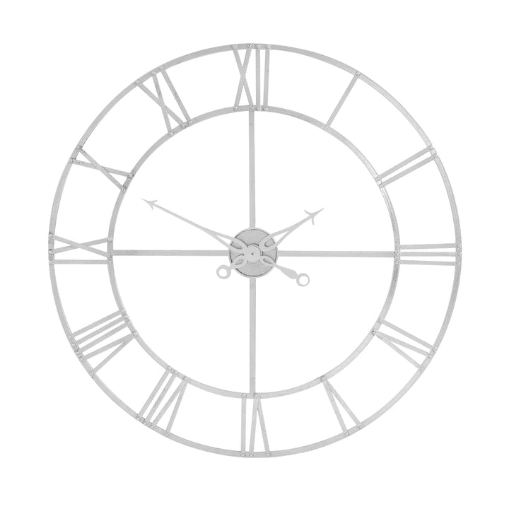 Large Silver Foil Skeleton Style Wall Clock