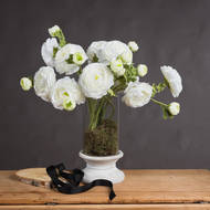 Elegant White Ranunculus Decorative Spray