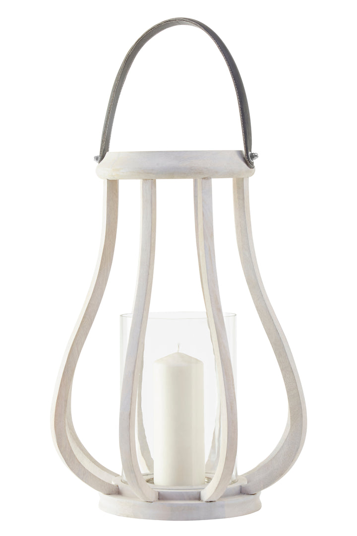 Jain Lantern with Curved Wood Frame Design