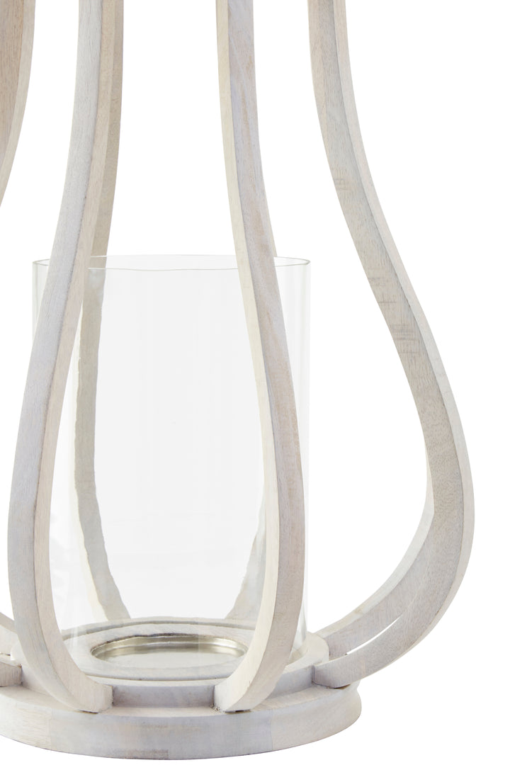 Jain Lantern with Curved Wood Frame Design