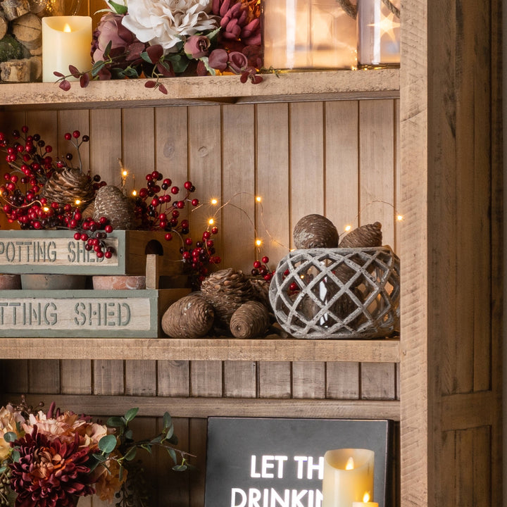 Cozy & Decorative: Round Ceramic Lattice Hurricane Lantern
