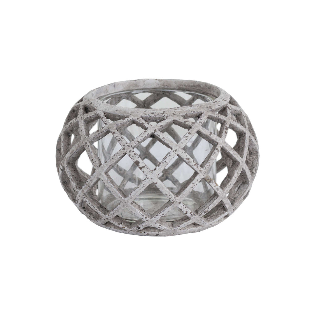 Cozy & Decorative: Round Ceramic Lattice Hurricane Lantern