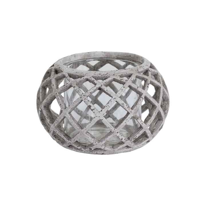 Cozy & Decorative: Round Ceramic Lattice Hurricane Lantern